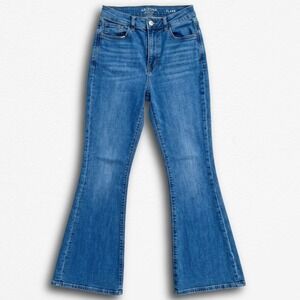 Arizona Jean Co Highest Rise Flare Jeans Women Size 5 Medium Wash Denim Blue